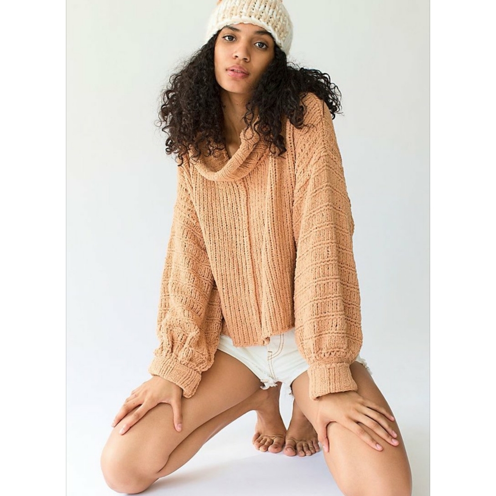 Free People Be Yours Camel Sweater Pullover NWT
